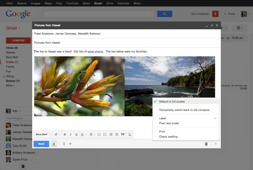 Google brings back full screen compose for Gmail